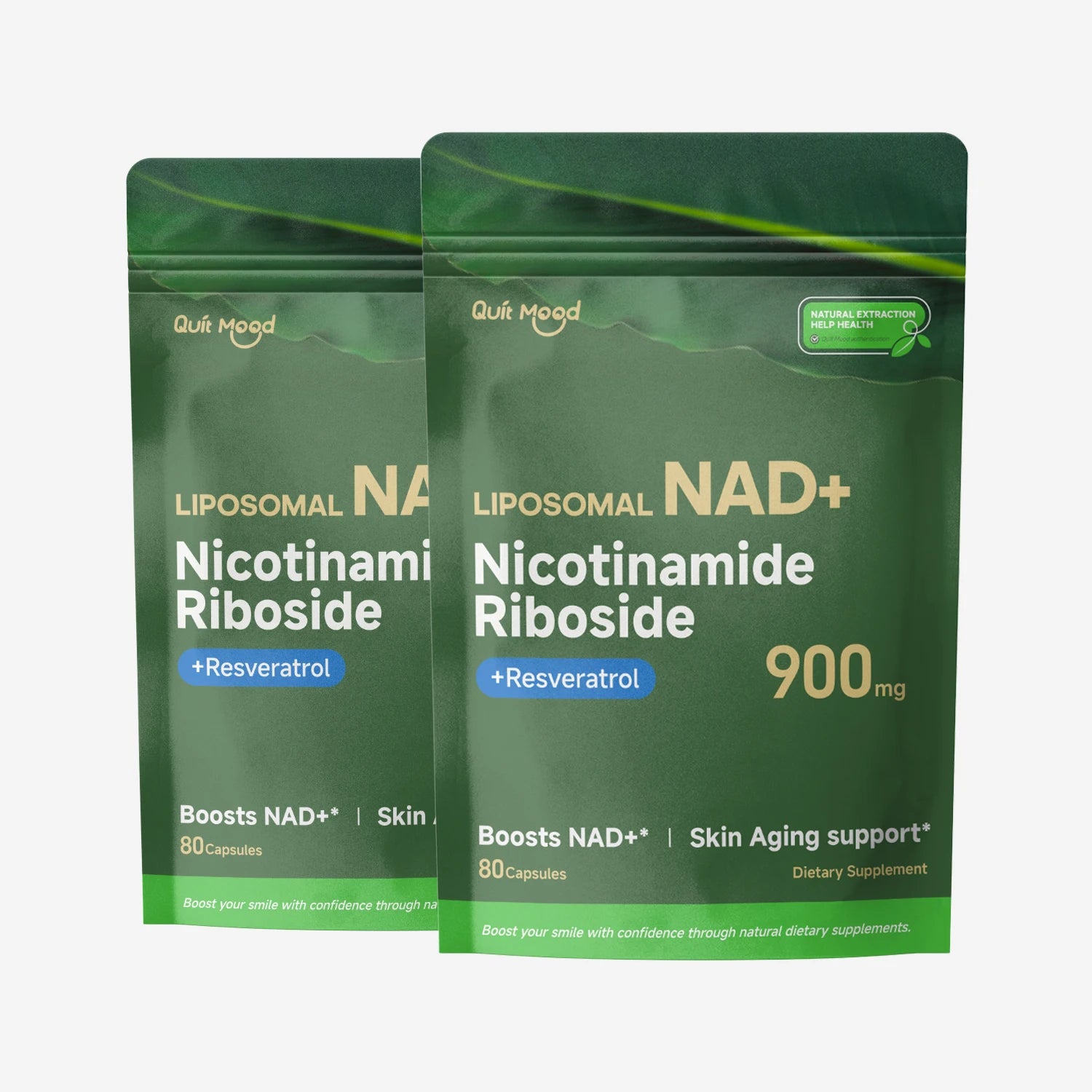 NR900 Supplement - Liposomal Nicotinamide Riboside, Resveratrol, Quercetin by Quitmood- High Purity NAD Supplement for Ski Peaceful Pleasures Health and Wellness 2 Pcs United States
