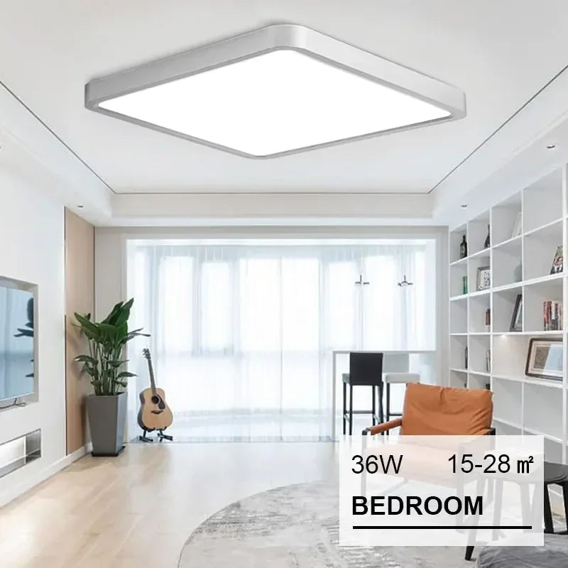 RUNTOIN Ultrathin LED Flush Mount Ceiling Light 24W 36W Square