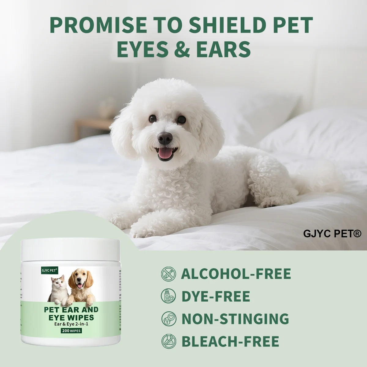 2-in-1 Pet Wipes for Dogs & Cats – Eye & Ear Grooming