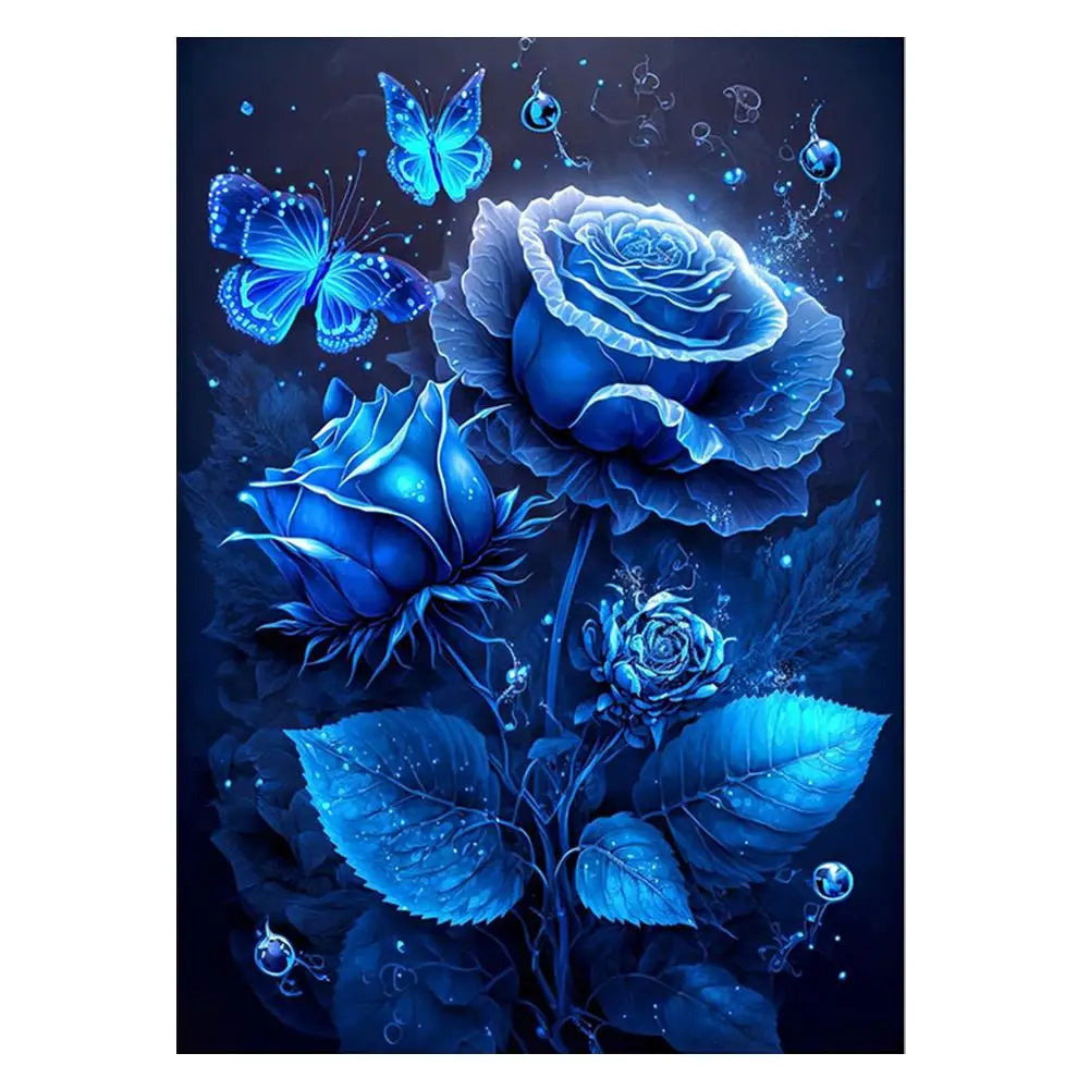 30x40cm Rose Flower Diamond Painting Full round Square Diamond Living Room Bedroom Decorative Artwork DIY Kit Peaceful Pleasures Health and Wellness A