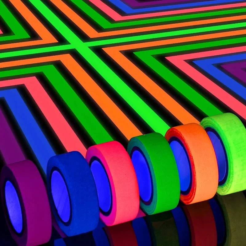 2026 Neon UV Glow Cotton Tape for Party Safety Warning Gaffer Tape with Home & Wedding Decorations Glow-in-the-Dark Tape Peaceful Pleasures Health and Wellness