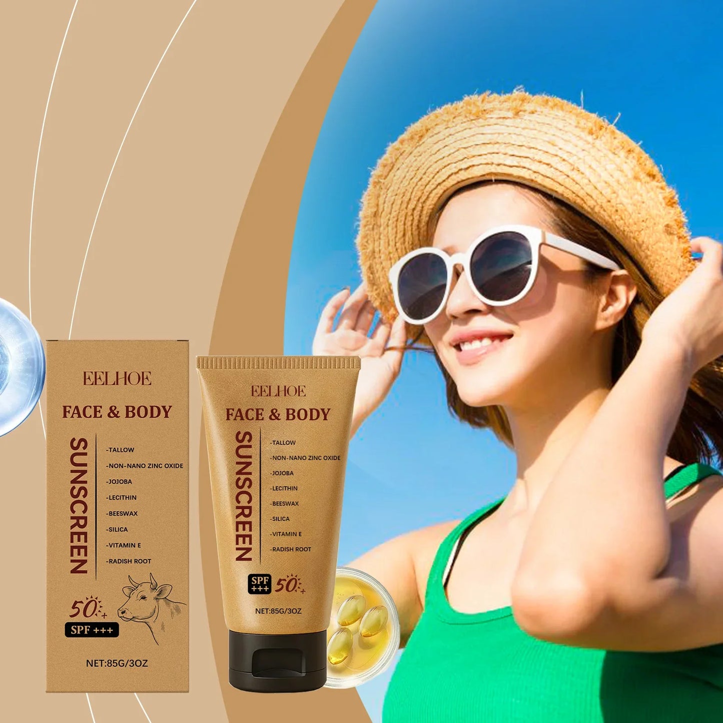 EELHOE Cow Fat Protective Cream – UV Protection & Moisturizer