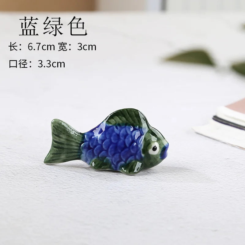 Cute Fish Ceramic Chopstick Rest | Utensil Holder & Table Decor