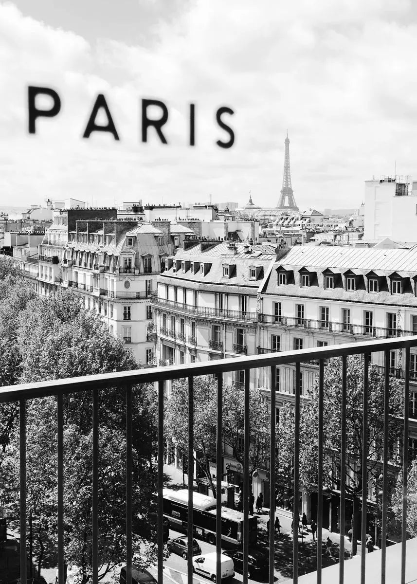 Eiffel Tower Black & White Canvas Wall Art | Paris Print