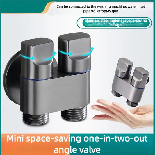 Stainless Steel Dual-Control Angle Valve | Anti-Backflow Angle Shut-Off Valve Peaceful Pleasures Health and Wellness