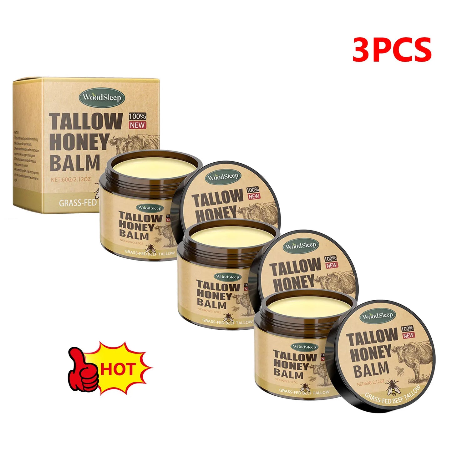Whipped Beef Tallow & Honey Balm – Face & Body Moisturizer