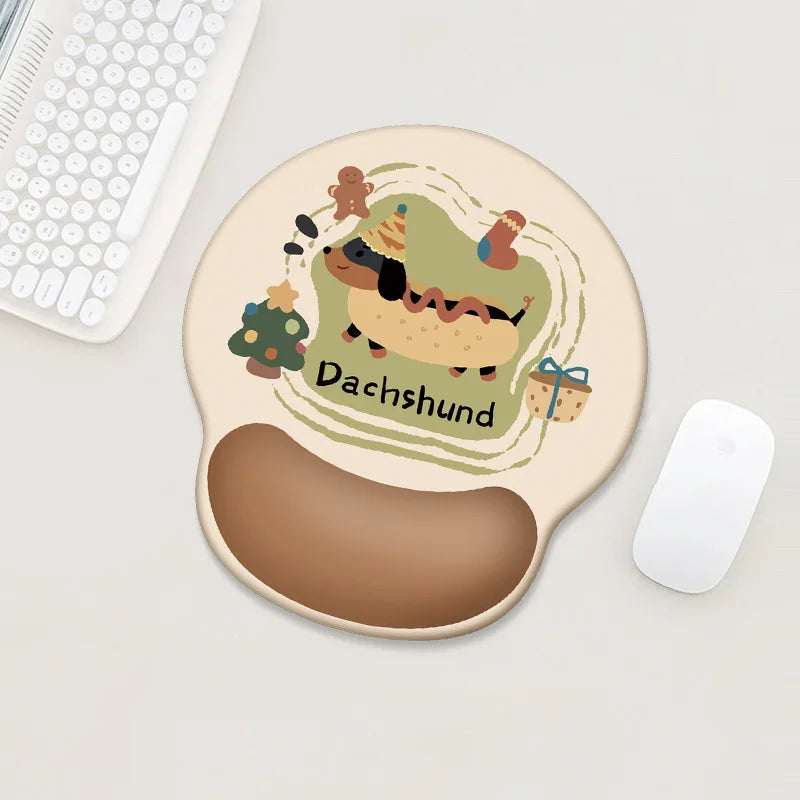 Dachshund Silicone Wrist Support Mouse Pad Non Slip Mouse and Keyboard Pad Office Home Laptop Keyboard Wrist Rest Cushion Peaceful Pleasures Health and Wellness mouse pad