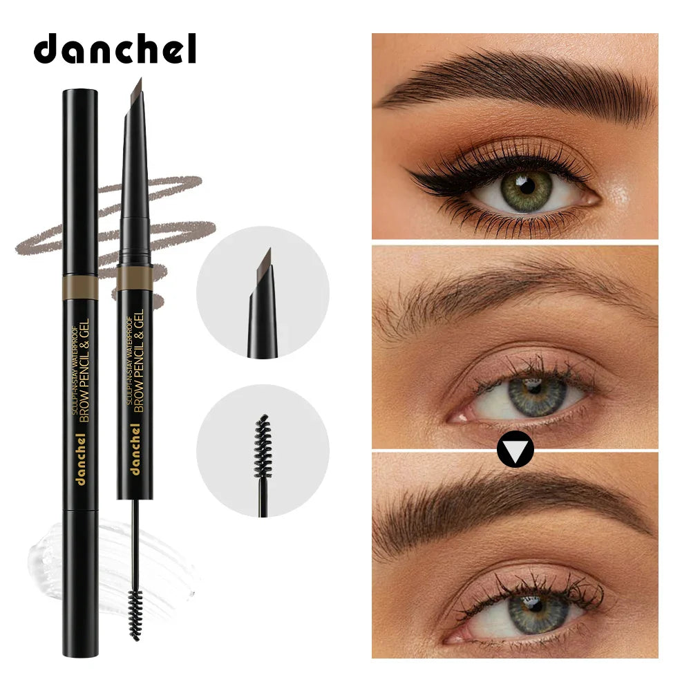 2-in-1 Waterproof Eyebrow Pencil & Gel – Smudge-Proof, Long-Lasting