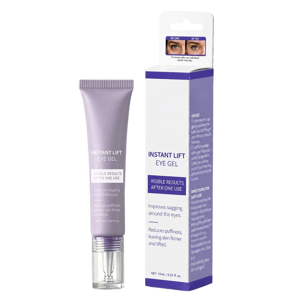 Instant Lift Eye Gel, For the Look of Puffiness & Bags, Fine Lines and Dark Circles, Skin Care for Unisex, Under Eye Brightener Peaceful Pleasures Health and Wellness A