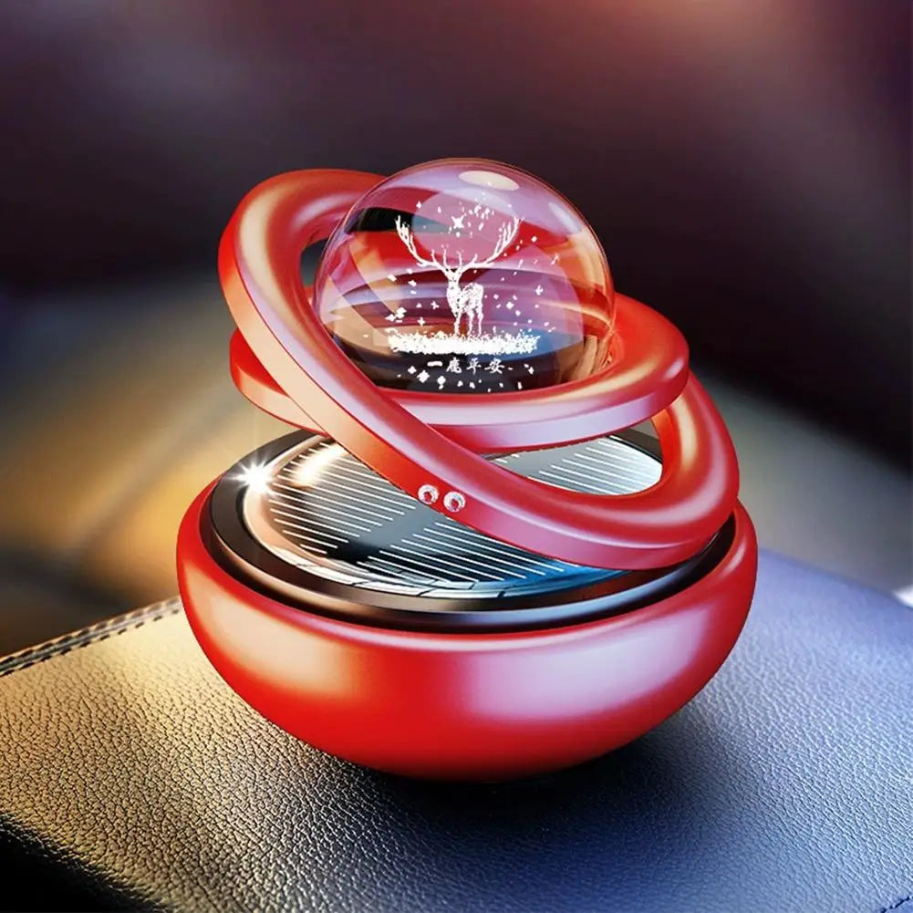 Solar Rotating Crystal Ball Car Aromatherapy Diffuser Ornament