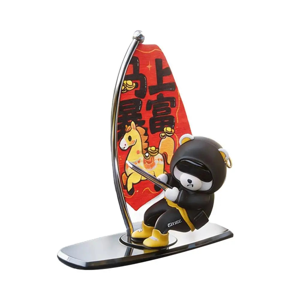 Creative Car Ornaments, Surfing Bears, Swinging And Rotating Cartoon Car Ornaments, Interior Decorative Items For Cars Peaceful Pleasures Health and Wellness A