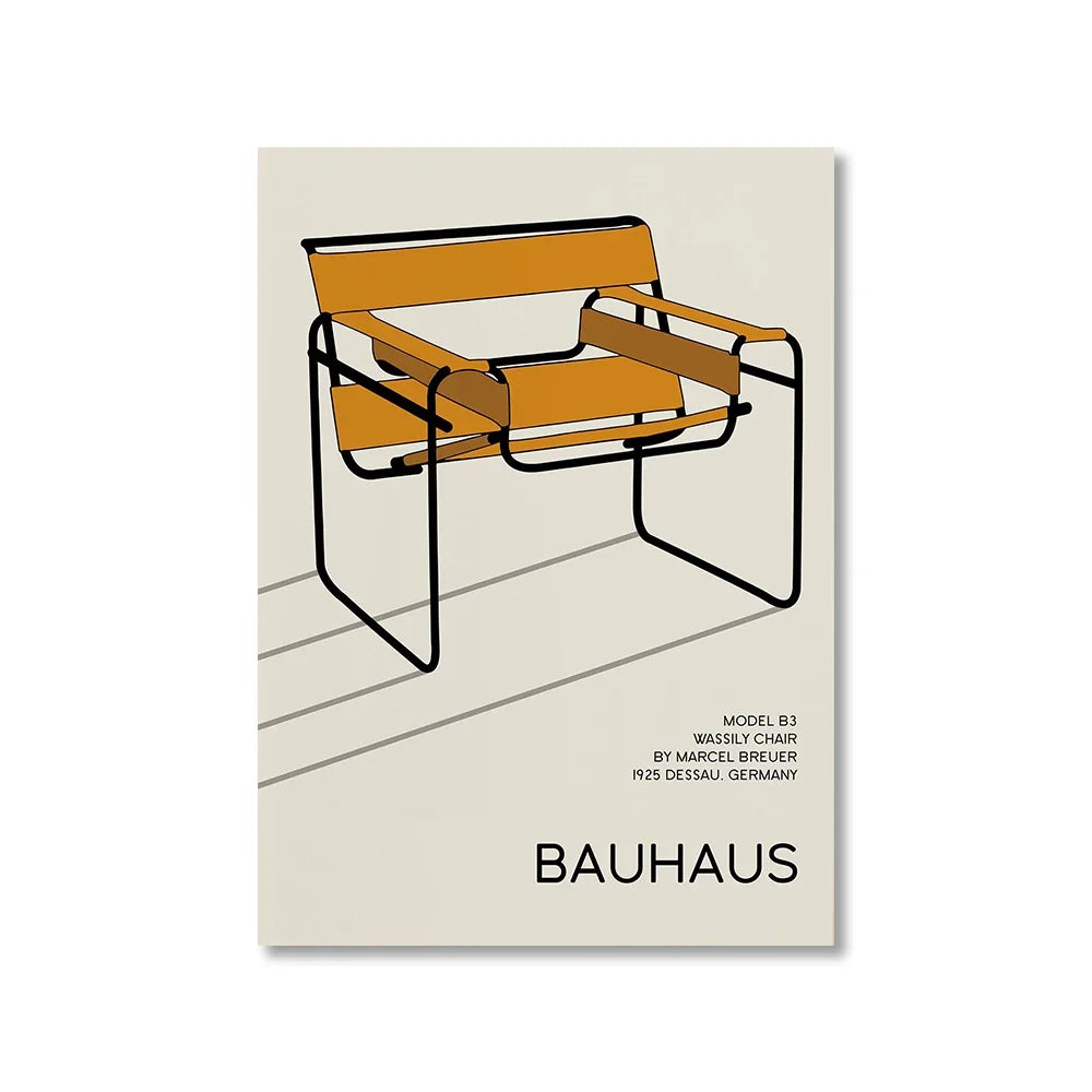 Modern Abstraction Wall Art Poster Prints Bauhaus Geometric Buildings Canvas Painting Picture for Bathroom Room Home Decor Peaceful Pleasures Health and Wellness