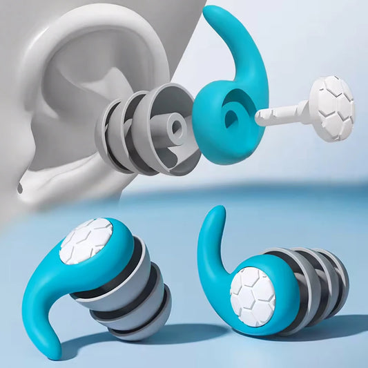 Silicone Noise Cancelling Earplugs Noise Filter Sleep Swimming Waterproof Three Layer Mute Earplugs Peaceful Pleasures Health and Wellness