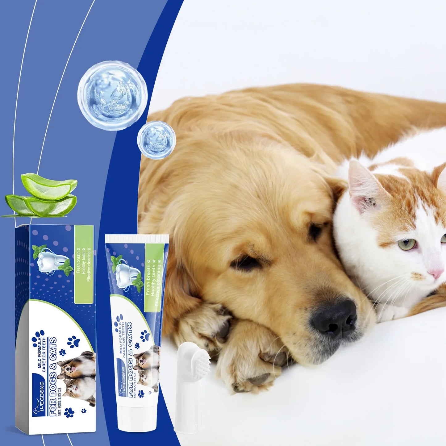 Dog Dental Care Kit – Pet Toothbrush & Toothpaste Set 100g