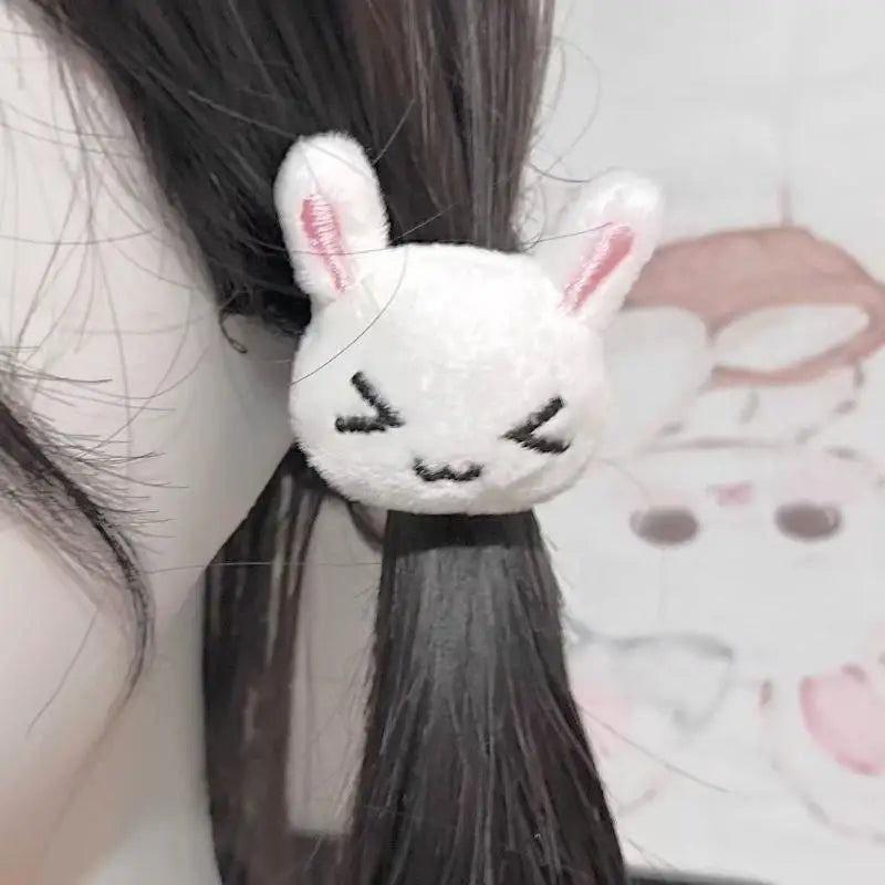 Plush Bunny Rabbit Hair Tie – Cute Hairband & Ponytail Holder
