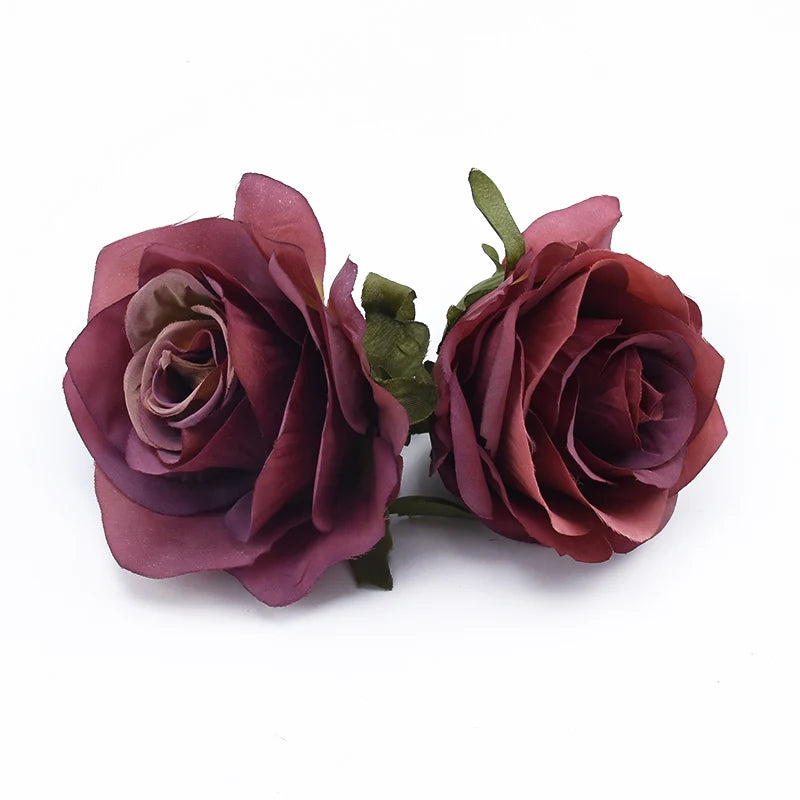 Silk Rose Artificial Flower Heads 5/10 Pcs | Wedding & Party Decor