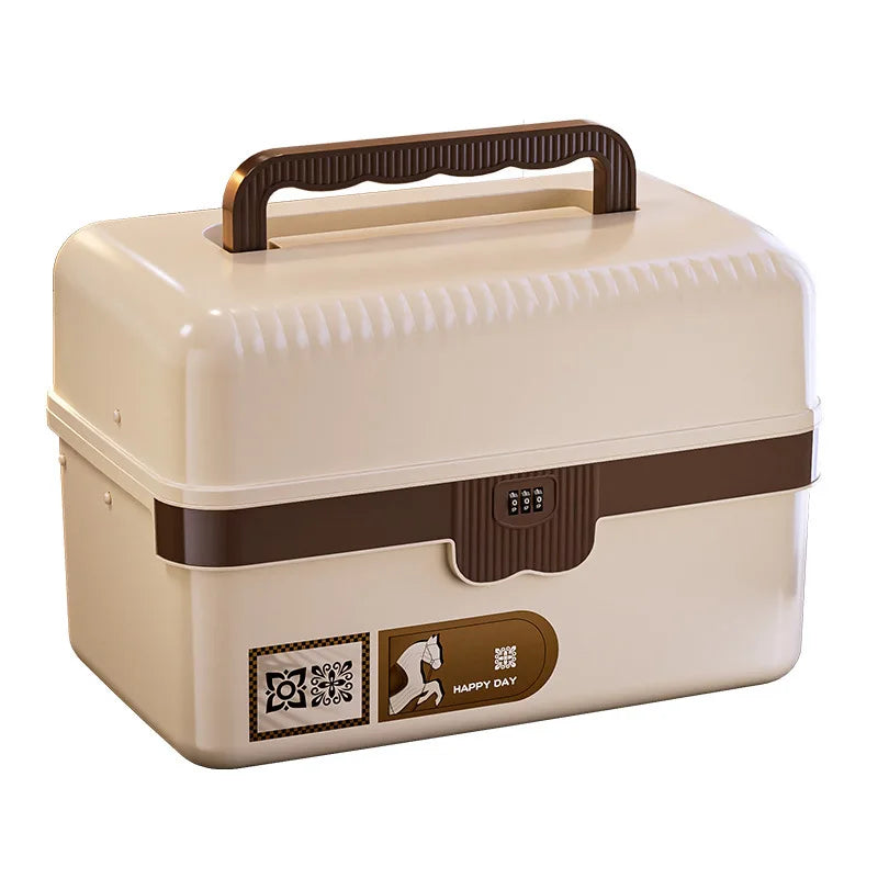 Compact Portable Combination Lock Storage Box with Handle Multipurpose Dustproof File Document Organizer for Home Use Peaceful Pleasures Health and Wellness