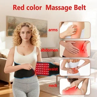 Electric Massage Belt with Red Led Lights, Waist Care Belt. Adjustable Brightness and Timer Settings--Suitable for Office/Home Use, Home Care Solutions, Workspace Comfort, Stylish Design, Durable Construction. Suitable for Nu Peaceful Pleasures Health and Wellness