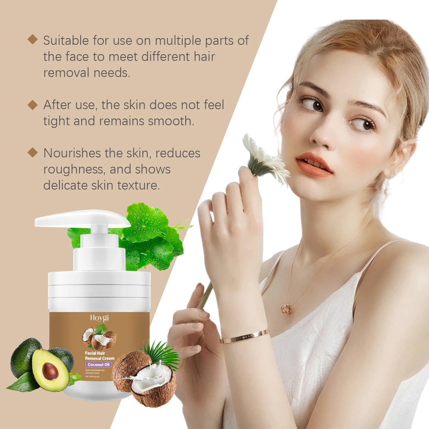 Coconut Hair Removal Cream – Painless, Soothing & No Irritation