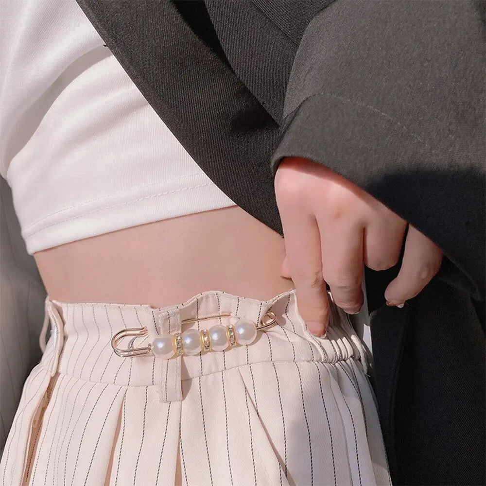 4PCS Waist Adjustment Uniform Clothing Extended Buckle And Waist Adjustment Buckle Pearl Broocated Fashion Decorative Accessorie Peaceful Pleasures Health and Wellness