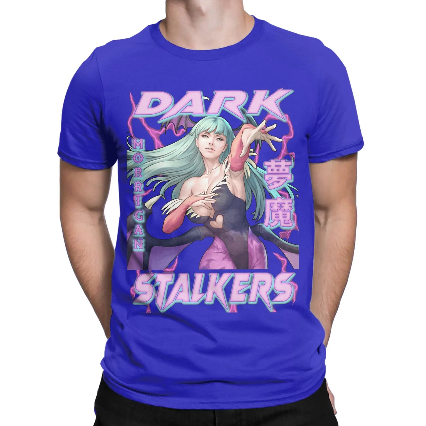 Men's Darkstalkers T Shirt Morrigan Aensland 100% Cotton Clothing Novelty Short Sleeve Round Neck Tees Plus Size T-Shirt Peaceful Pleasures Health and Wellness