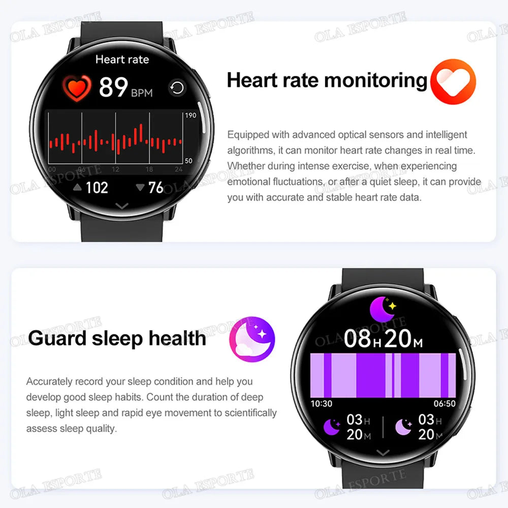 New Smart Watch GPS 1.43 Inch AMOLED IP68 Waterproof Bluetooth Call Multi-sport Mode Health Monitoring SmartWatch Men Women Gift Peaceful Pleasures Health and Wellness