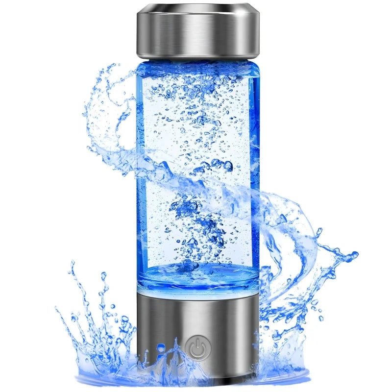 Portable household glass health-promoting electrolyzed water generator, USB charging hydrogen water bottle generator Peaceful Pleasures Health and Wellness Clear