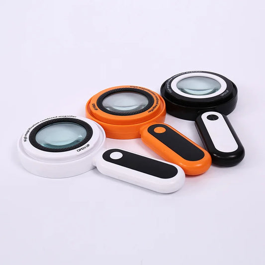 Handheld Magnifier Combinable Dual Lens with Led Light, 10X and 30X Magnification for Elderly Reading and Maintenance Peaceful Pleasures Health and Wellness