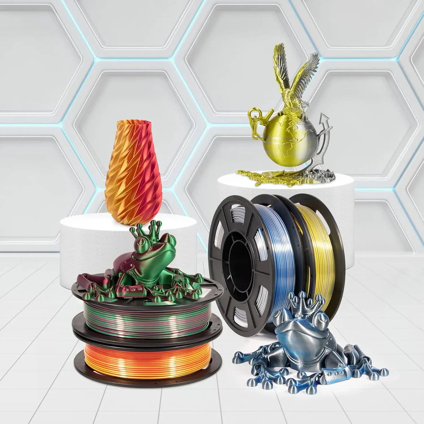 3D Maliang Dual Color Silk PLA Filament 1.75mm – 4-Pack