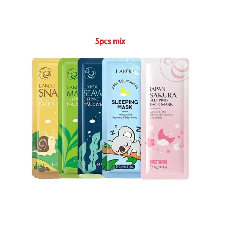 LAIKOU Sakura Sleeping Face Mask – Hydrating 5pcs Set