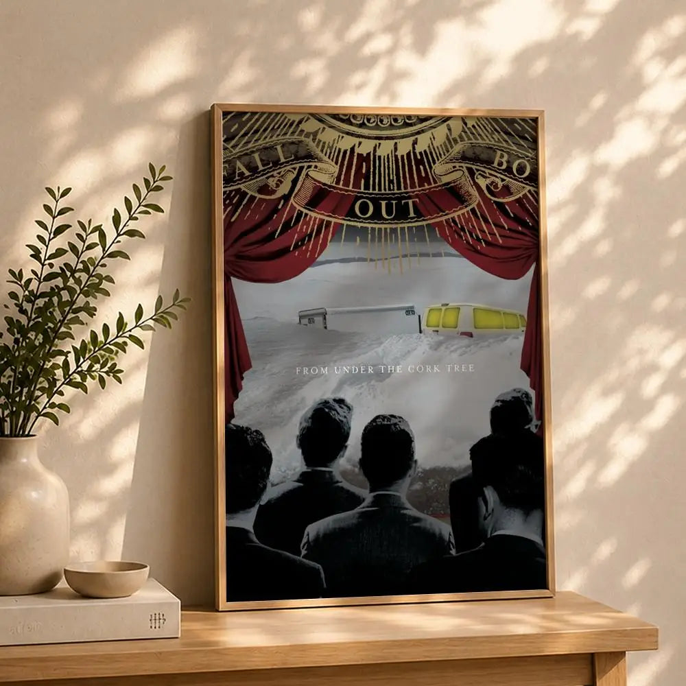 Band F-Fall Out BoyS Poster HD Self Adhesive Waterproof Wall Art Ideal for Home Office Dorm Bedroom Great Gift Peaceful Pleasures Health and Wellness White8 15X20cmNoframe