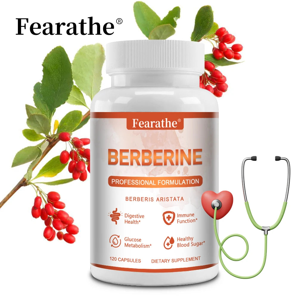 Premium Berberine - Supports Immune System, Weight Management, Digestive Health and GI Function Supplement, 120 Capsules Peaceful Pleasures Health and Wellness