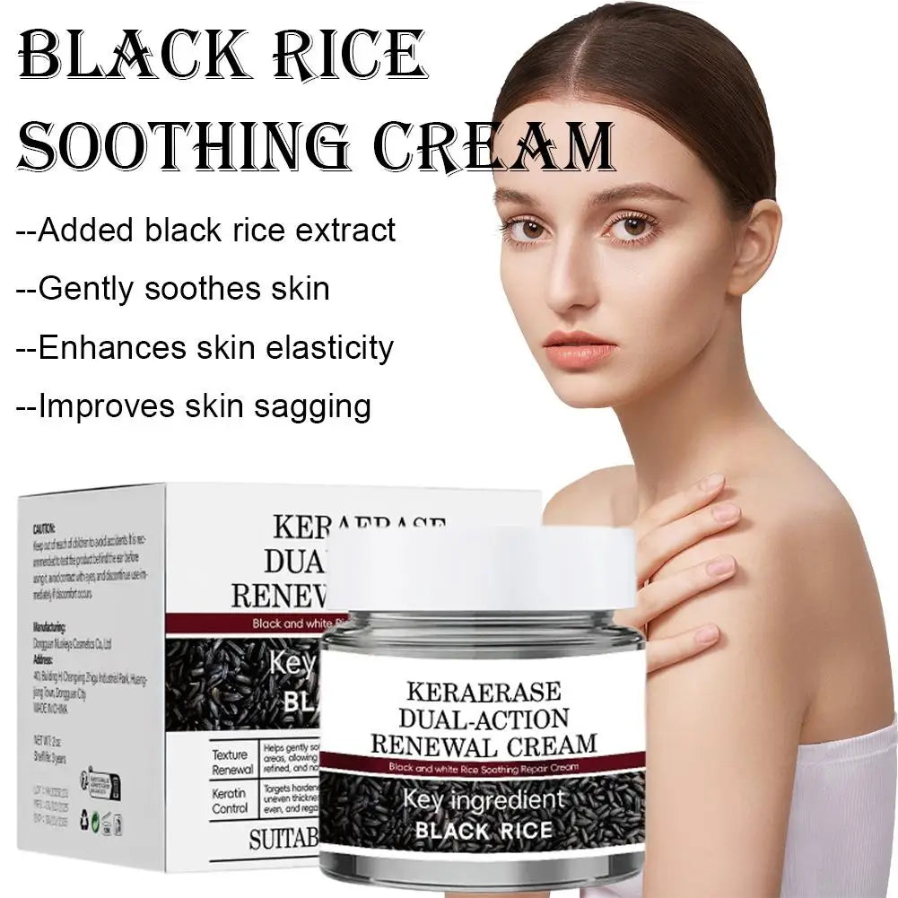 Black Rice Raw Pulp Moisturizing Cream - Hydrates, Evens Skin Tone, Reduces Fine Lines With Rice Extract & Hyaluronate Face Care Peaceful Pleasures Health and Wellness