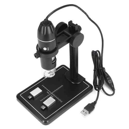 1600X Maintenance Electron Microscope Handheld Magnifier Beauty Medical Digital Microscope Peaceful Pleasures Health and Wellness Black bracket