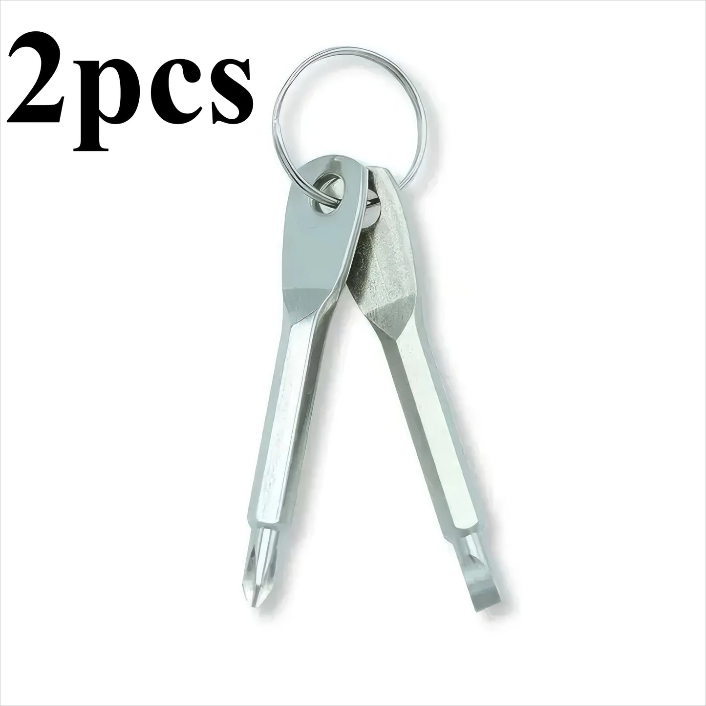 Keychain Screwdrivers Black Silver Durable Steel Portable Screwdriver