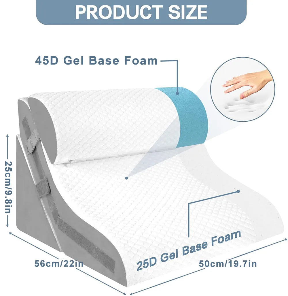 Wedge Pillow Headboard 3PCS Orthopedic Bed Wedge Pillows for After Surgery Adjustable Pillow for Acid Reflux&Back Pain Relief Peaceful Pleasures Health and Wellness