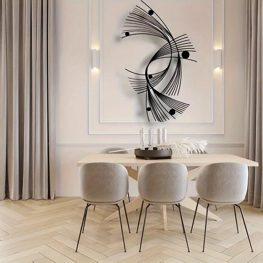 Modern Abstract Geometric Metal Wall Art, Minimalist Linear Art, Suitable for Home, Office, Indoor/outdoor Sign, Easy To Hang Peaceful Pleasures Health and Wellness Default Title