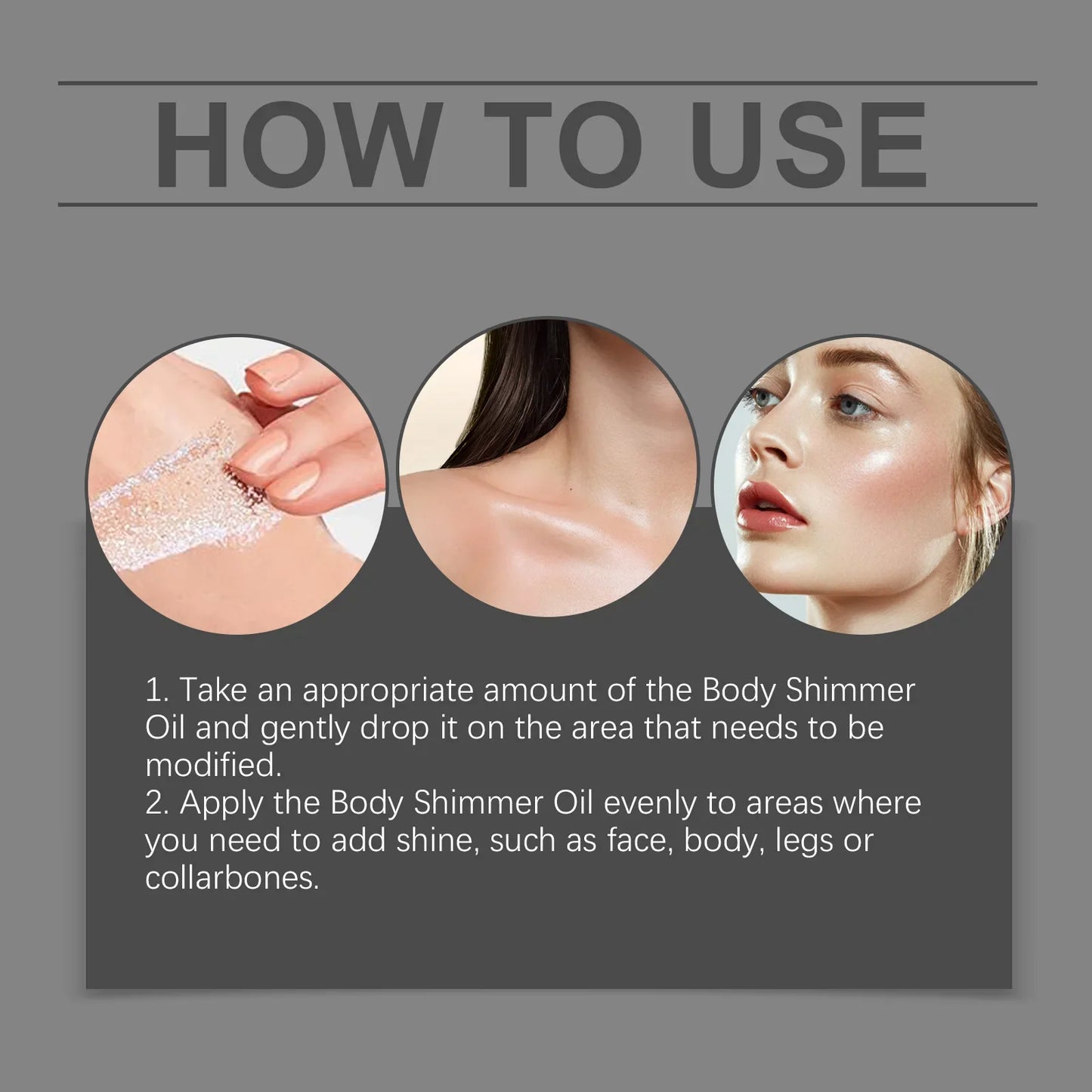 Body Shimmer Oil – Gold Highlighter Drops for Face & Body