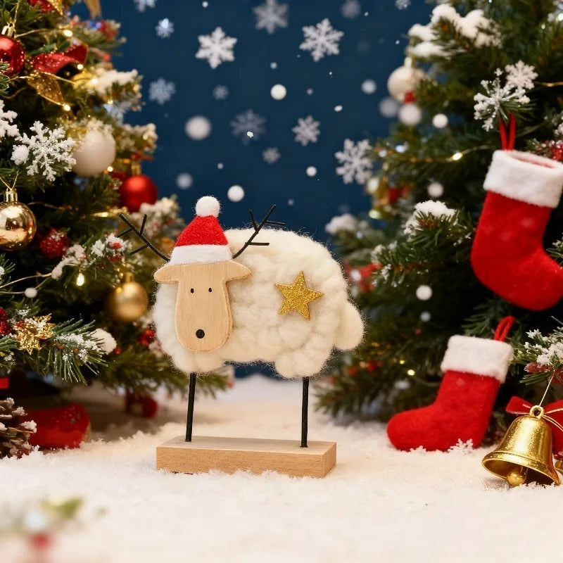 Handmade Wool Felt Christmas Ornaments – Animal Figures Xmas Decor