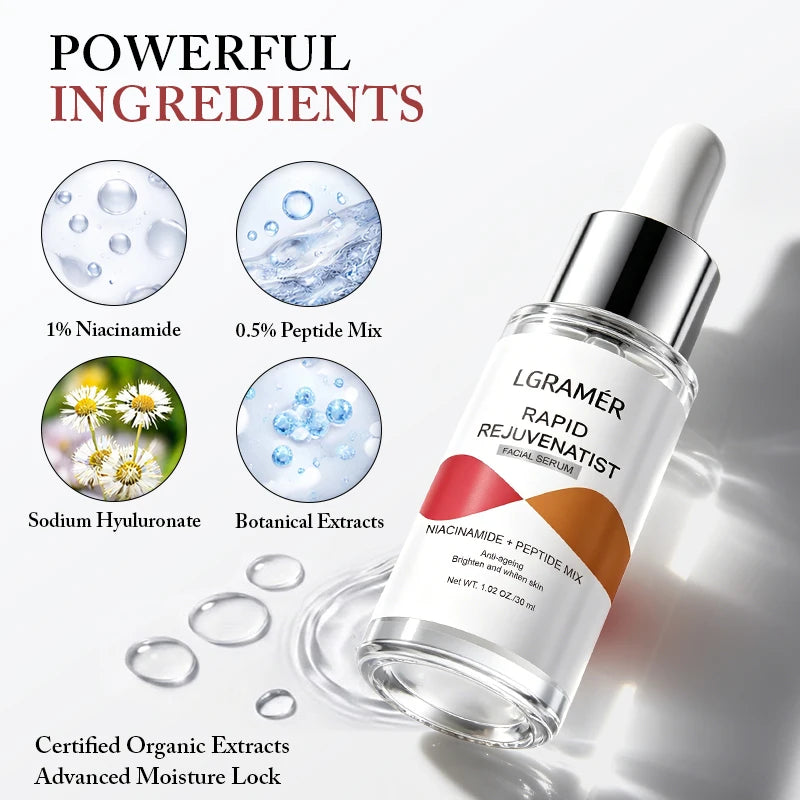 30ml/50ml Niacinamide Peptide Facial Serum, Anti-Aging Brightening Essence for Even and Whitening Skin Tone Peaceful Pleasures Health and Wellness