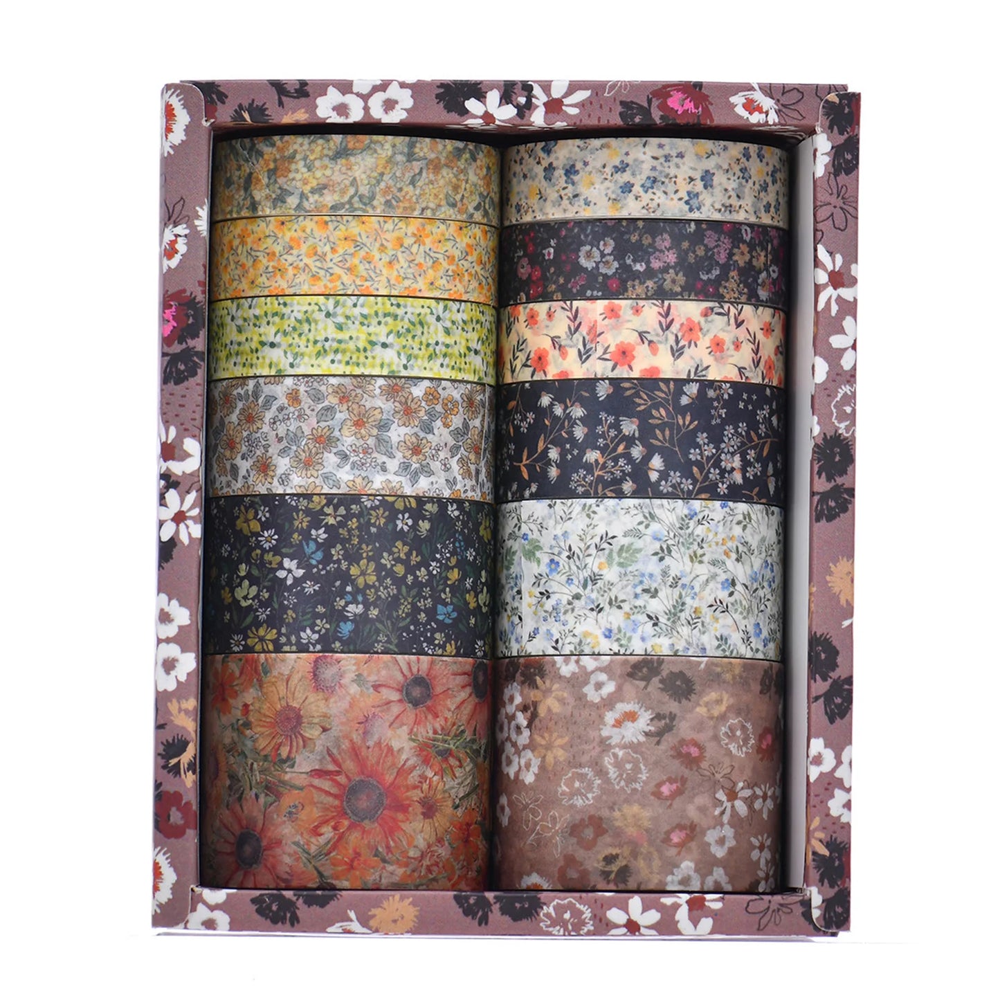 12 Rolls Washi Floral Plant Tape Set DIY Colored Decorative Masking Tape Notebook Journaling Craft Present Wrapping Stickers Peaceful Pleasures Health and Wellness A