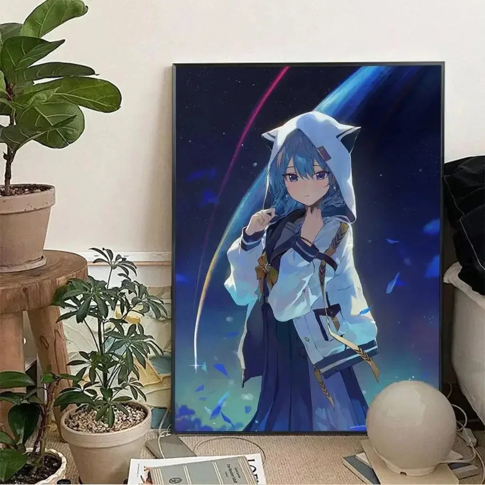 Hoshimachi Suisei Hololive Anime Canvas Wall Art Poster