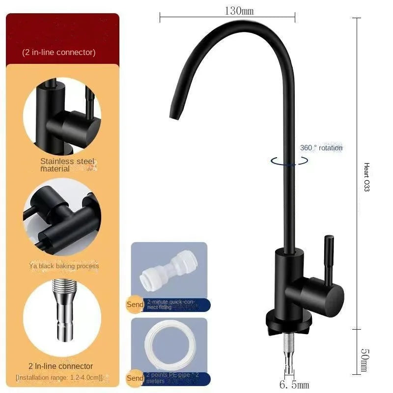 304 Stainless Steel Kitchen Faucet | 360° Swivel Single Handle