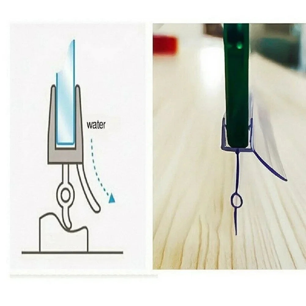 PVC Shower Door Seal Strip – Glue-Free Waterproof Glass Gap