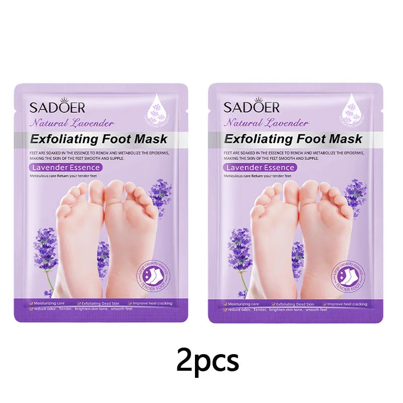 1 Pair Exfoliating Feet Mask Exfoliating Foot Peel Mask Socks Pedicure Peeling Dead Skin Remover Feet Mask Peel Moisturizing Peaceful Pleasures Health and Wellness 2PCS Lavender