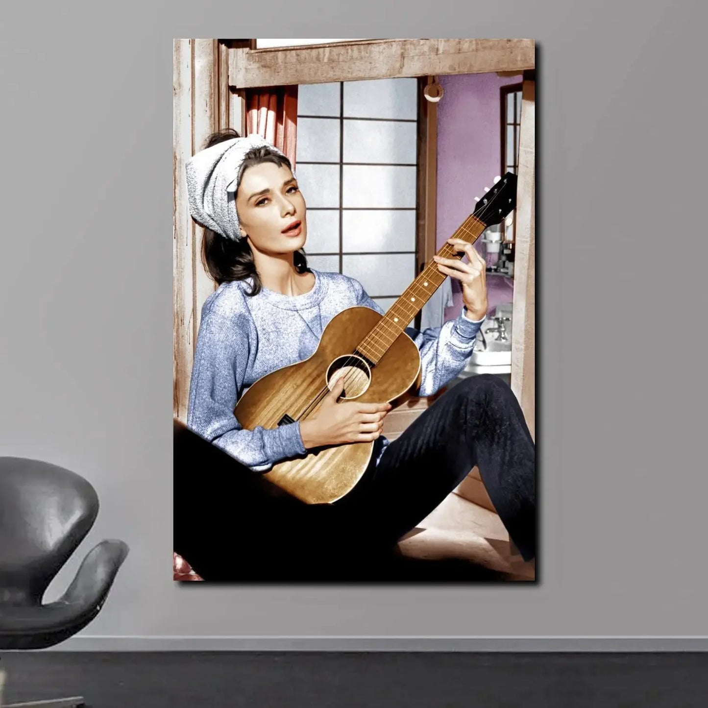 Scandinavian Classic Vintage Wall Art Audrey Hepburn Breakfast at Tiffanys HD Canvas Poster Print Home Bedroom Living Room Decor Peaceful Pleasures Health and Wellness