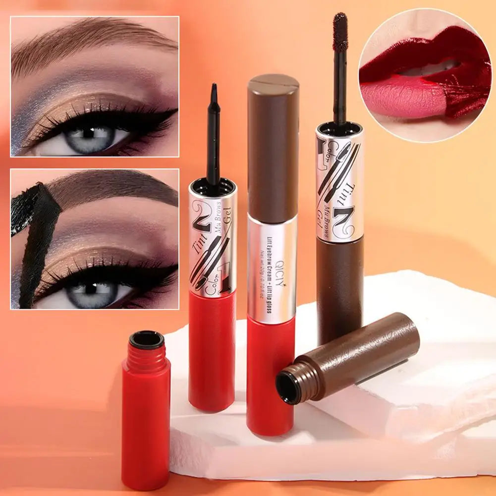 Tear-Off Eyebrow Gel And Tear-off Lips Stain Cosmetic Combined Long-Lasting Intense Color Sweat-Resistant Peeling Makeup Peaceful Pleasures Health and Wellness