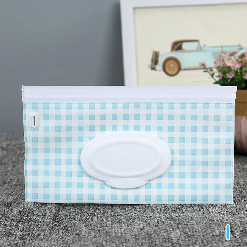 Portable Baby Wet Wipes Dispenser Bag | Cartoon Snap-Strap Pouch