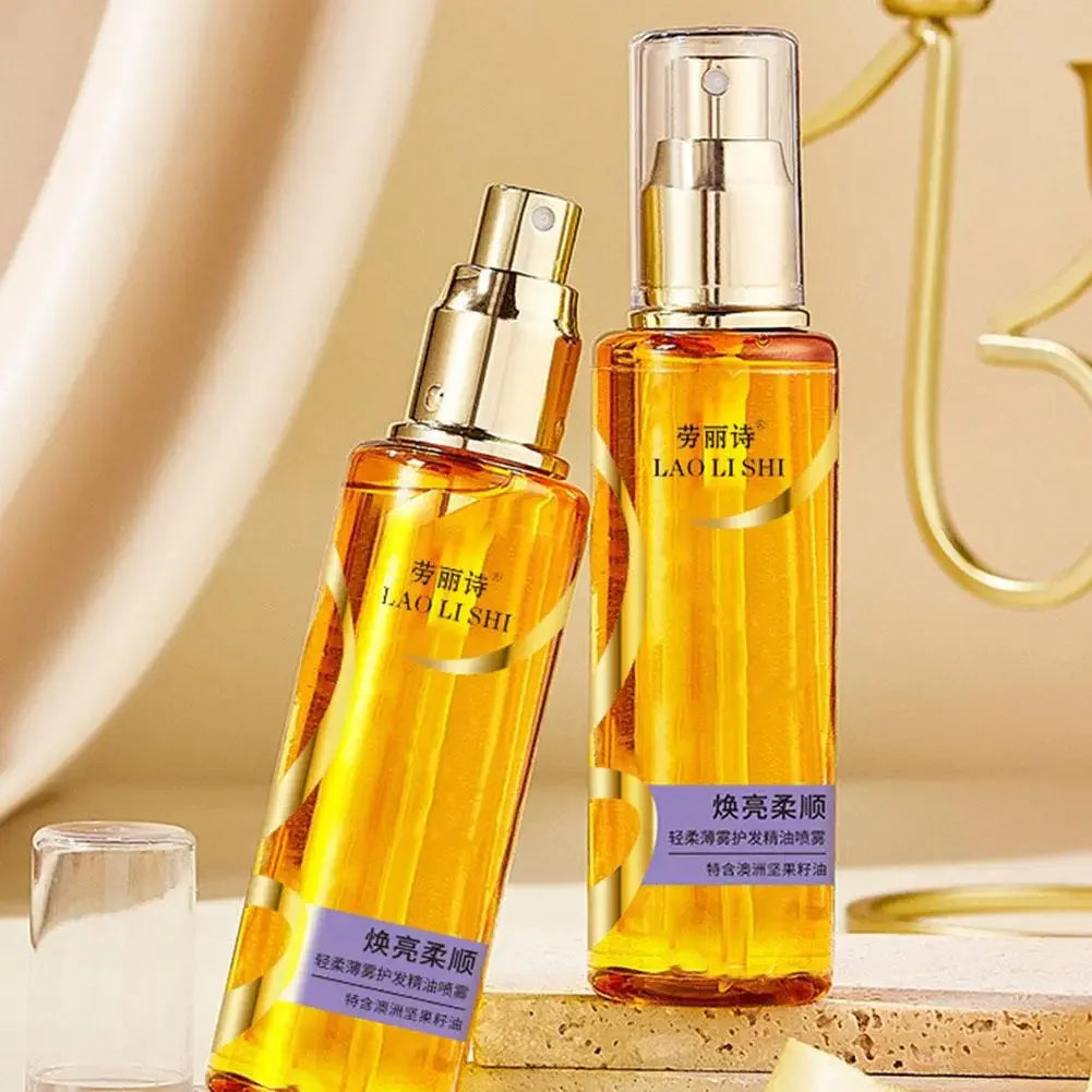 1/2/3PCS Shine Hair Serum for Dry Hair,Lightweight Hair Oil Hydrating Mist For Split Ends, Frizzy Hair & Flyaways,Hair Oil Spray Peaceful Pleasures Health and Wellness 2PCS