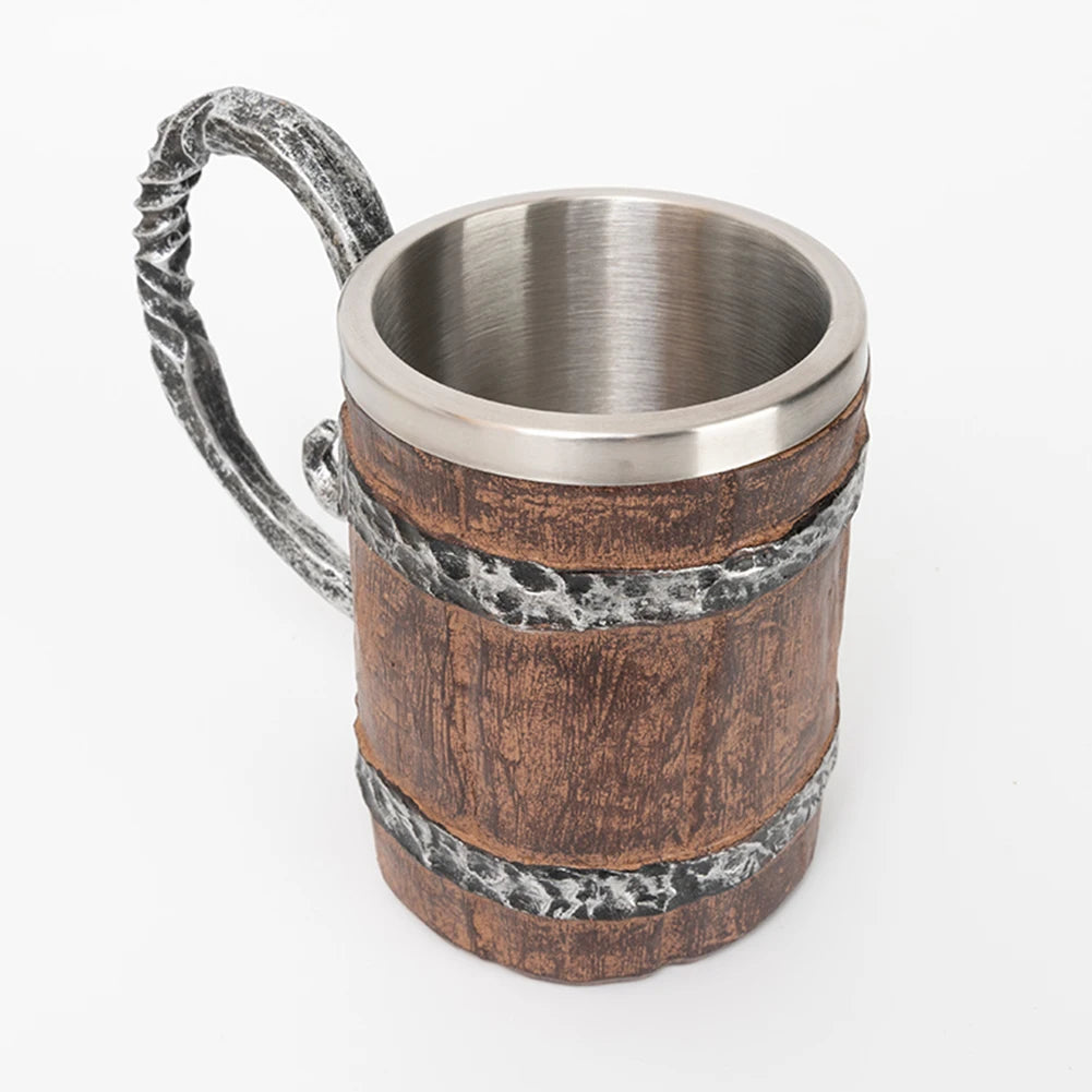 500ml Wood-Look Double Wall Insulated Tumbler | Stainless Mug